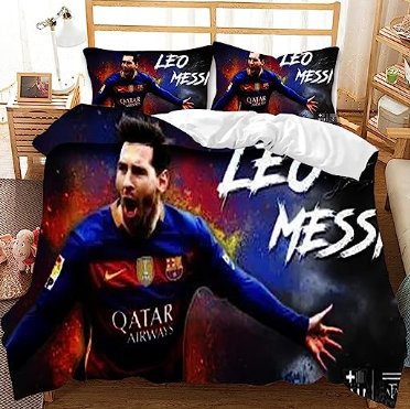 KiraGrace Lionel Messi Juego de ropa de cama de 3 piezas - Quierox - Tienda Online