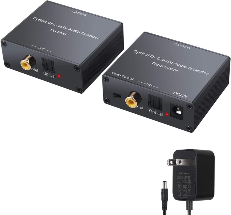 LiNKFOR Digital Audio Extender Converter Toslink Optical & Coaxial Over Single Cat - Quierox - Tienda Online