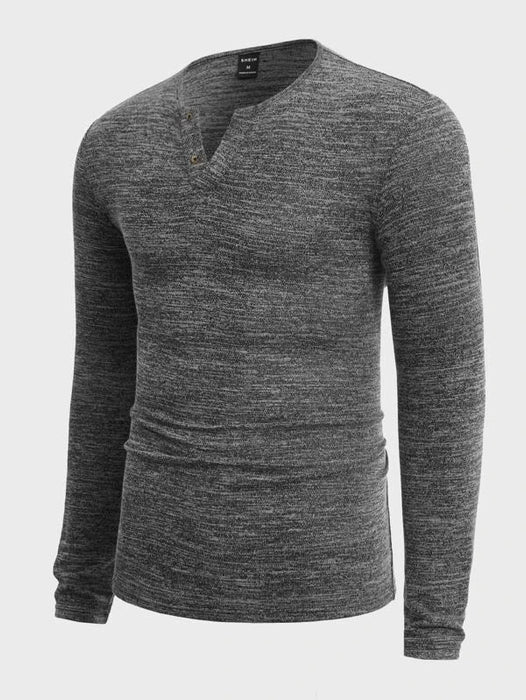 Manfinity Basics Camiseta con detalle de botones y cuello con muescas para hombre - Quierox - Tienda Online