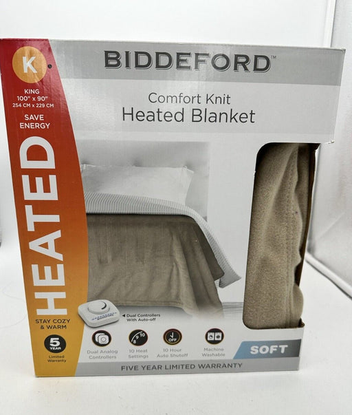 MANTA TÉRMICA Biddeford KING Eléctrica BEIGE BRONCEADO - Tejido Cómodo Suave 100"" x 90 - Quierox - Tienda Online