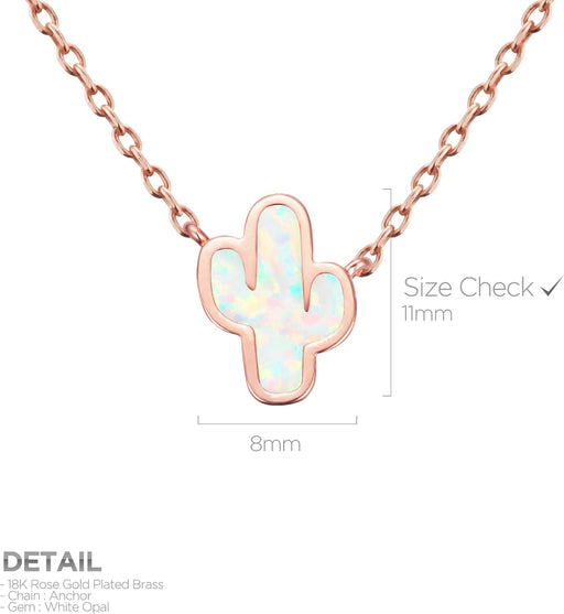 MUSTHAVE Cadena con dije de Cactus 18K Rose Gold de imitacion - Quierox - Tienda Online