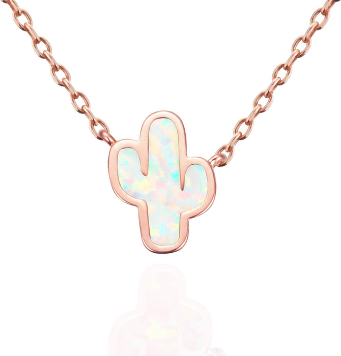 MUSTHAVE Cadena con dije de Cactus 18K Rose Gold de imitacion - Quierox - Tienda Online