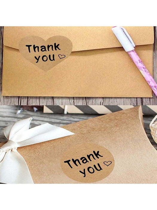 Papel kraft gracias Pegatinas con Adhesivo trasero - Quierox - Tienda Online