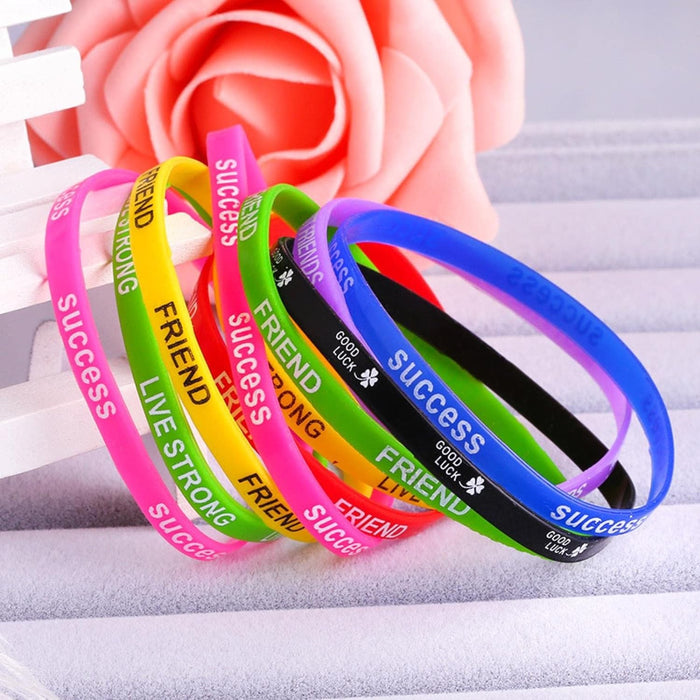 Pulsera de silicona luminosa con letras impresas - Quierox - Tienda Online