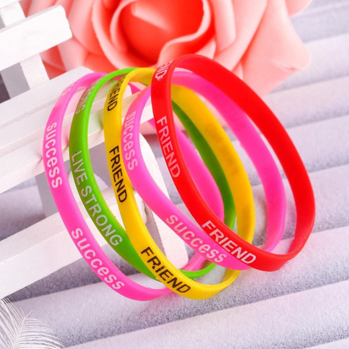 Pulsera de silicona luminosa con letras impresas - Quierox - Tienda Online