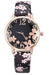 Reloj para mujer negro con flores Rosa - Quierox - Tienda Online