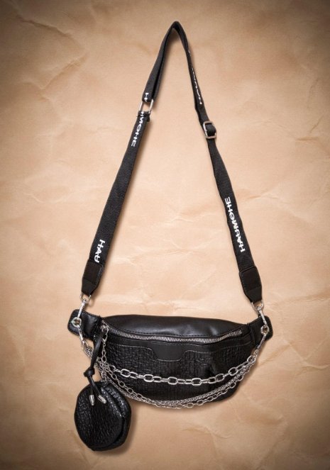 Riñonera con decoración de cadena texturizada estilo punk grunge y bolso - Quierox - Tienda Online