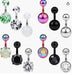 Ruifan Piercing de ombligo de acero quirúrgico 316L, doble cristal. - Quierox - Tienda Online