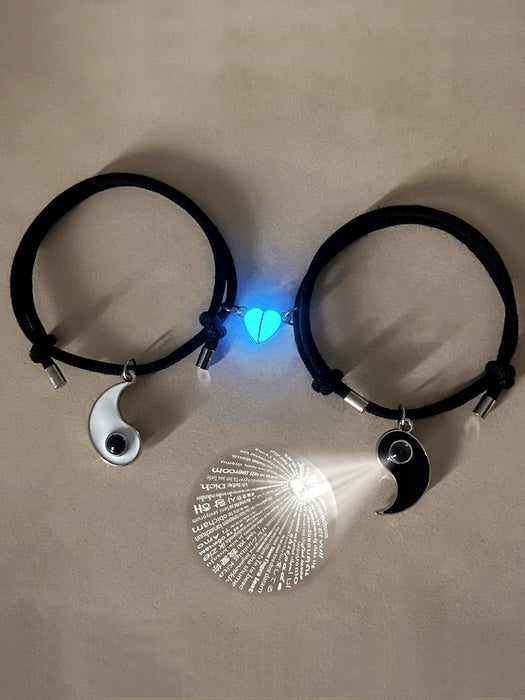 Set De La Pareja luminoso Yin Yang Engastado con Proyección Perlas - Quierox - Tienda Online