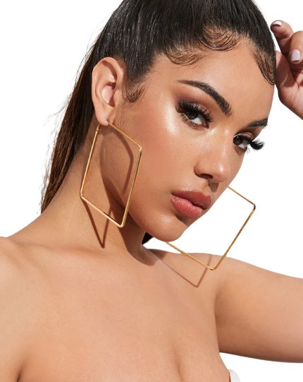 SHEIN 1par Pendientes de aro geométricos - Quierox - Tienda Online