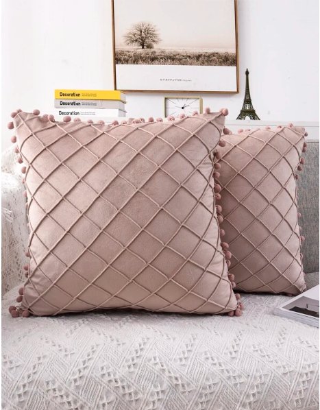 SHEIN 1pc Pom Pom Decor Cushion Cover Without Filler - Quierox - Tienda Online