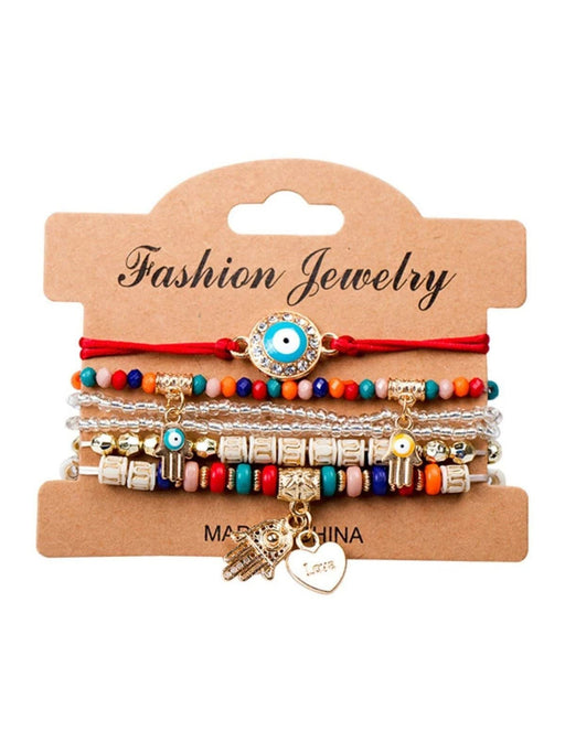 SHEIN 6 Piezas/set Pulsera Roja Con Cuentas - Quierox - Tienda Online