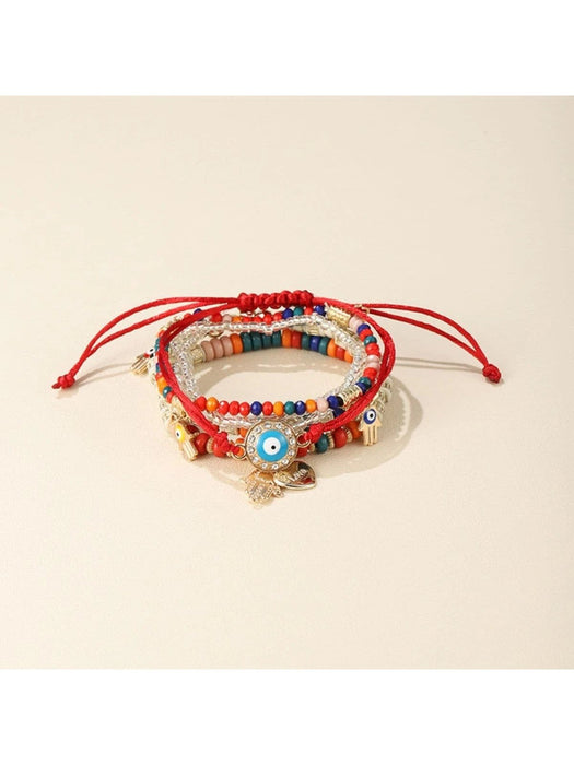 SHEIN 6 Piezas/set Pulsera Roja Con Cuentas - Quierox - Tienda Online