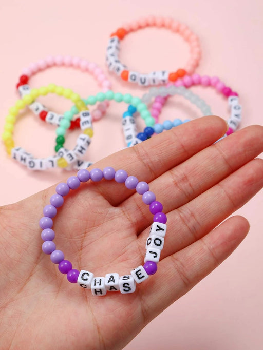 SHEIN 8 piezas Pulsera con cuenta con diseño de letra - Quierox - Tienda Online