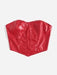 SHEIN ICON Zip Back Seam Front Asymmetrical Hem PU Leather Tube Top - Quierox - Tienda Online
