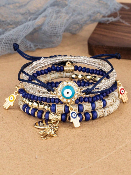 SHEIN Juego De Pulsera De Cuentas De Arroz Y Ojos - Quierox - Tienda Online