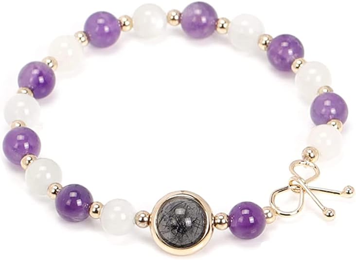 SHEIN Pulsera de amatista de piedra lunar - Quierox - Tienda Online