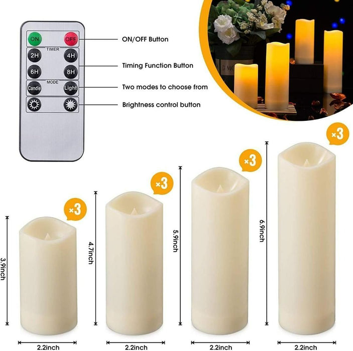 Velas sin llama, velas LED, juego de 5 (D 2.1" XH 4" 5" 6" 7") Velas LED - Quierox - Tienda Online