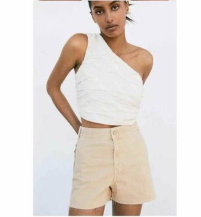 Zara Pantalones cortos vaqueros de mezclilla sin costuras - Quierox - Tienda Online