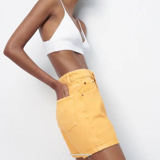 ZARA SHORTS DENIM EN NARANJA - Quierox - Tienda Online