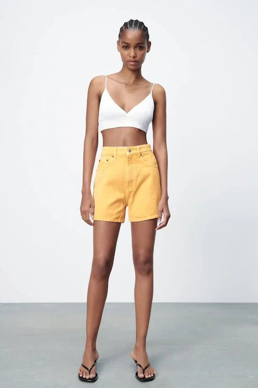 ZARA SHORTS DENIM EN NARANJA - Quierox - Tienda Online